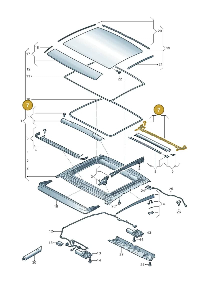 8W6898293 — Audi RS5 Sportback (2017-2025) diagram 897877000, position 7