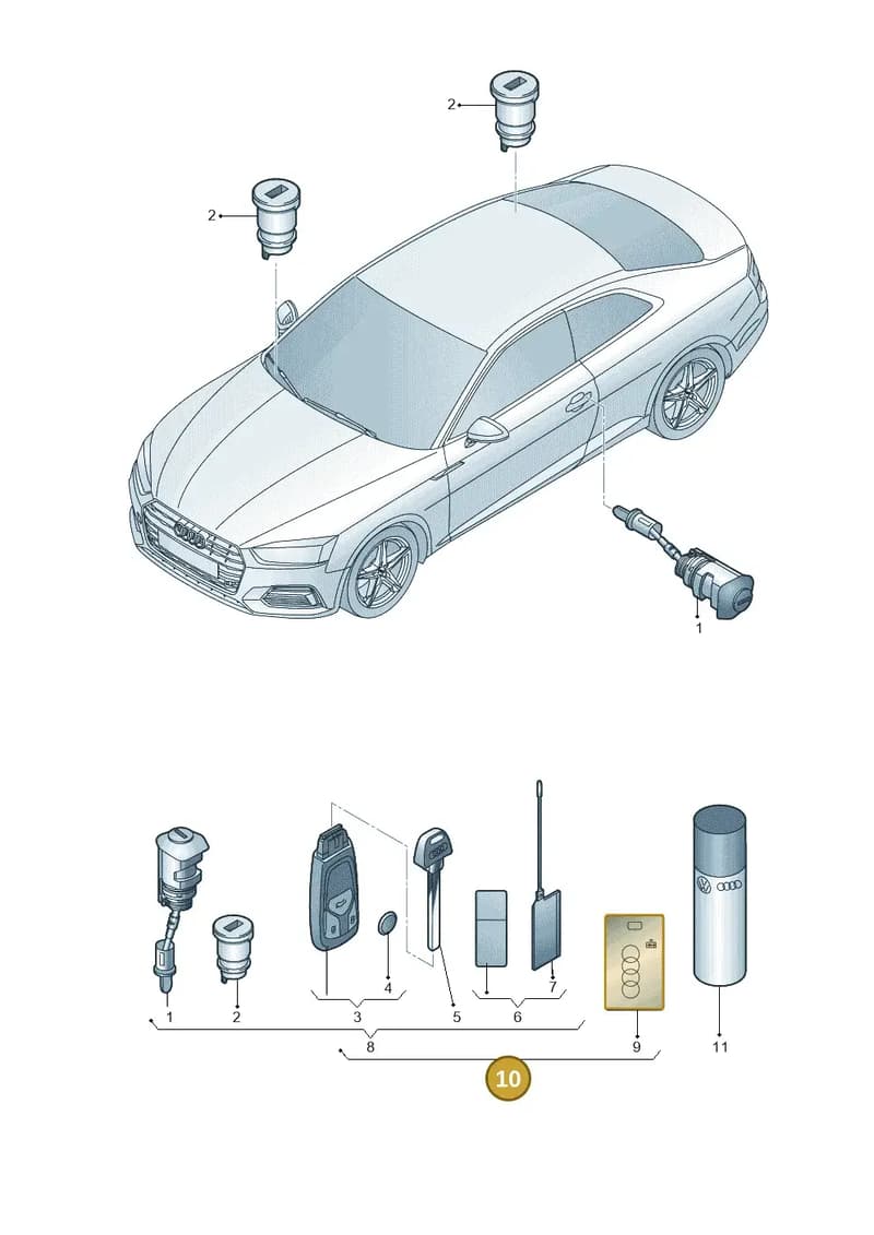 8W6898374ACAIF — Audi A5 Sportback (2016-2025) diagram 897837100, position 10