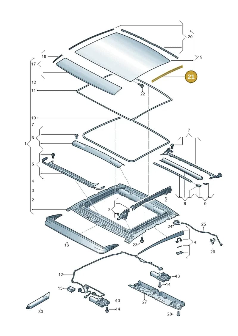 8W6898925 — Audi RS5 Sportback (2017-2025) diagram 897877000, position 21