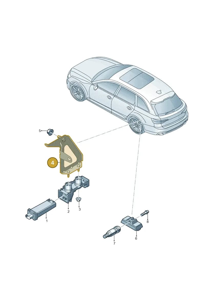 8W6907324A — Audi RS4 Avant (2017-2025) diagram 438907600, position 4