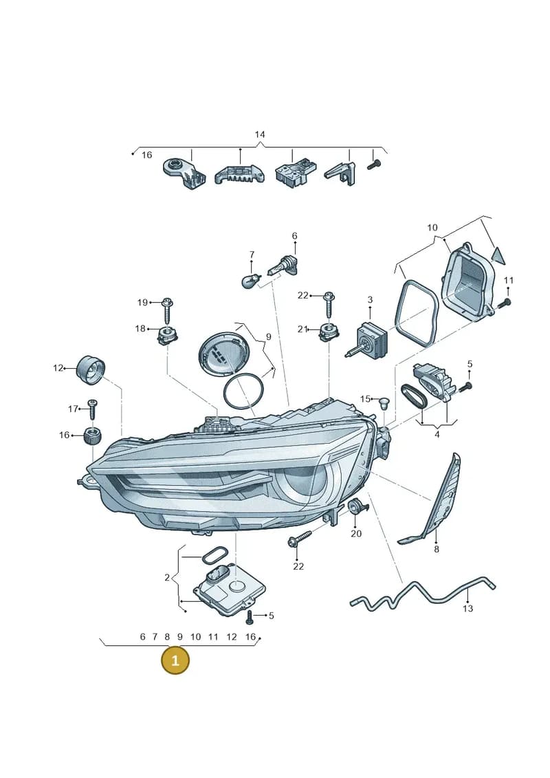 8W6941040A — Audi RS5 Sportback (2017-2025) diagram 897941000, position 1