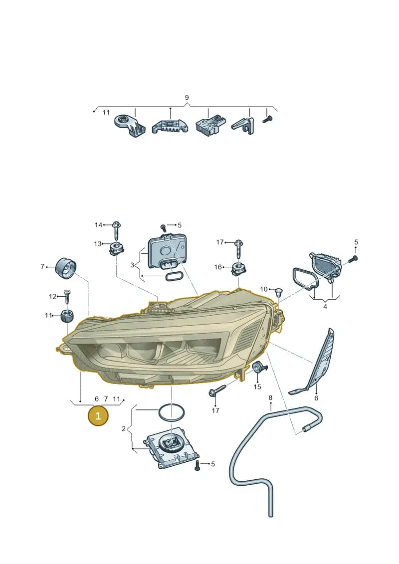 8W6941774F — Audi A5 Sportback (2016-2025) diagram 897941050, position 1