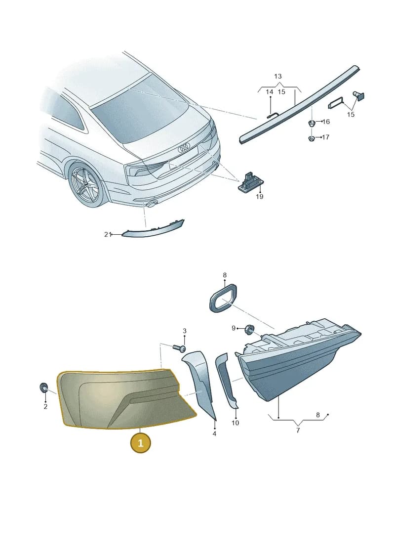 8W6945091E — Audi RS5 Sportback (2017-2025) diagram 897945000, position 1