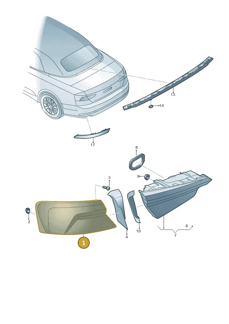 8W6945092E — Audi A5 Cabriolet (2016-2025) diagram 848945000, position 1