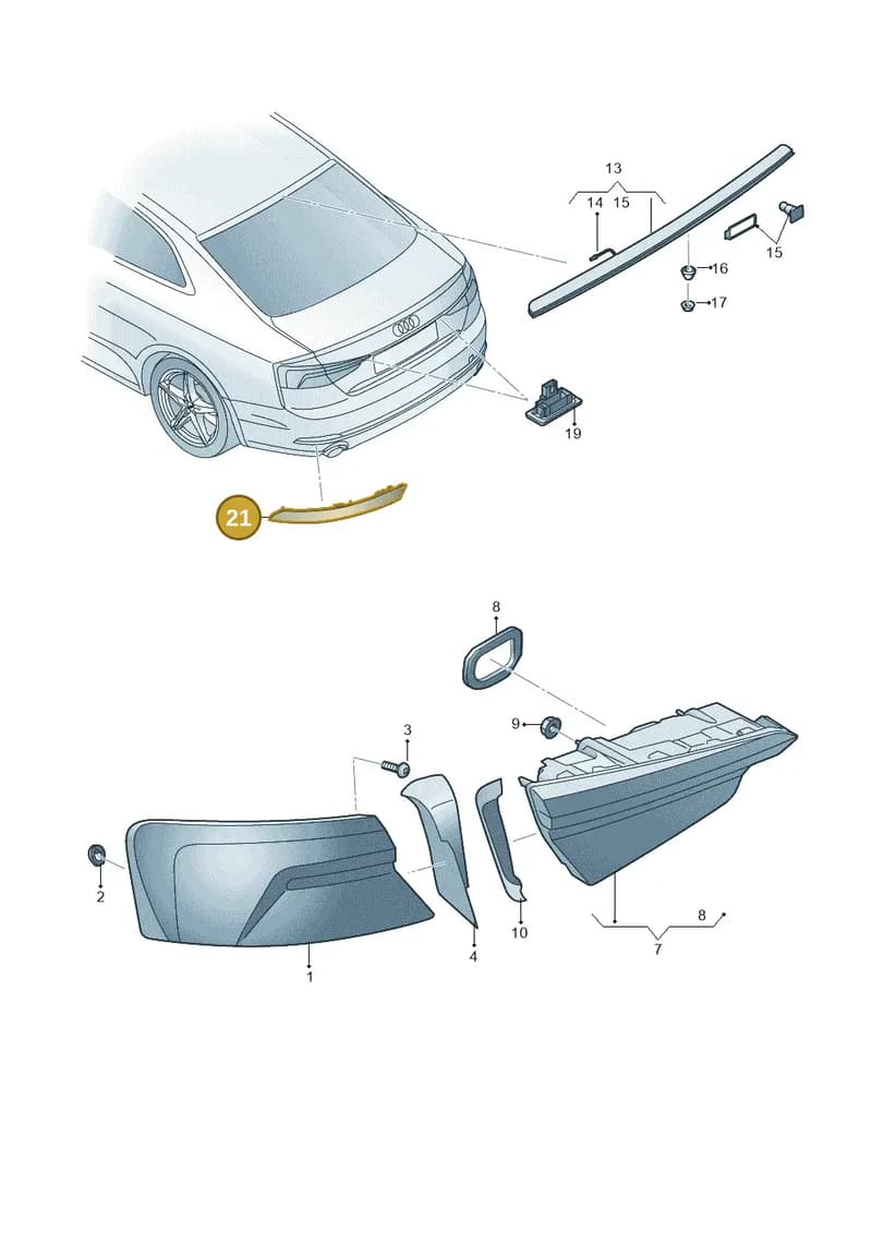 8W6945106C — Audi RS5 Sportback (2017-2025) diagram 897945000, position 21