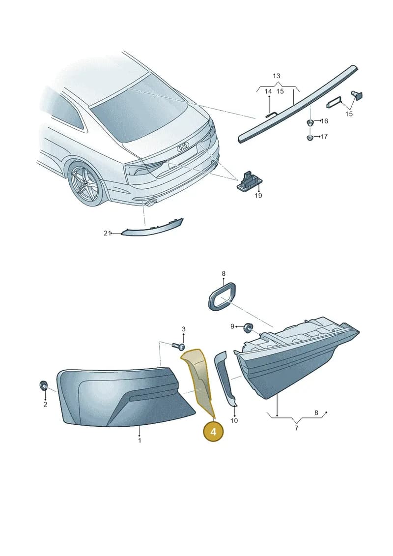 8W6945253B — Audi RS5 Sportback (2017-2025) diagram 897945000, position 4
