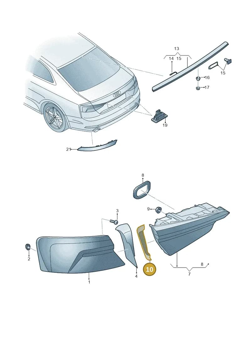8W6945255C — Audi RS5 Sportback (2017-2025) diagram 897945000, position 10