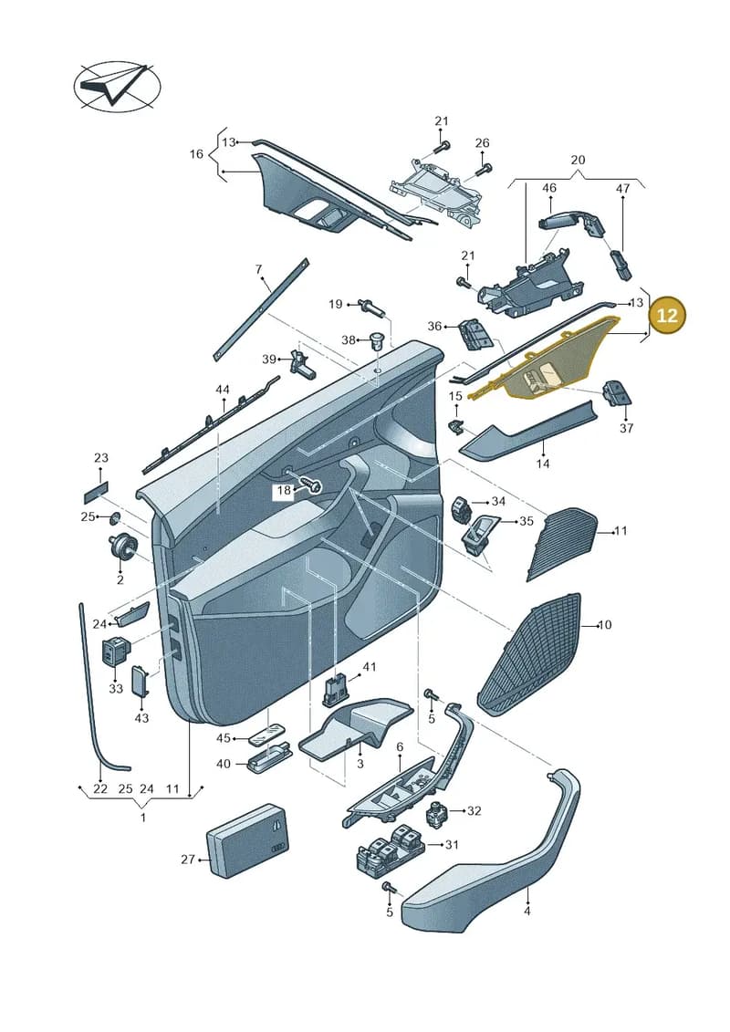 8W6959517C6PS — Audi A5 Cabriolet (2016-2025) diagram 848867000, position 12