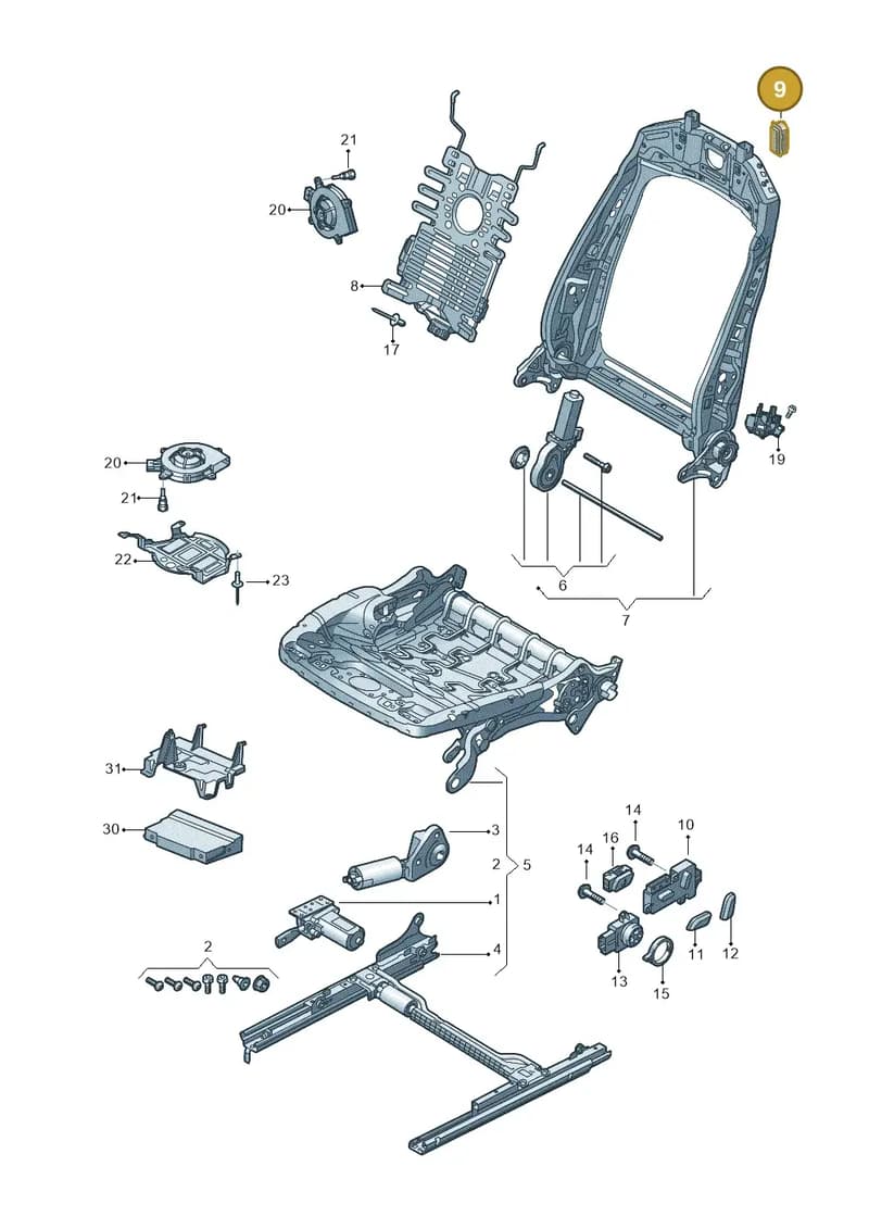 8W6959666KR2 — Audi RS5 Sportback (2017-) diagram 897959200, position 9