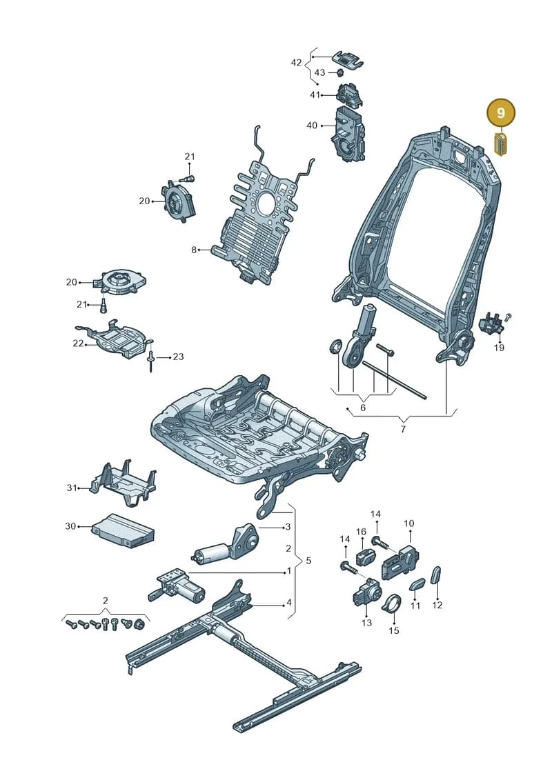8W6959666SC3 — Audi A5 Cabrio 2.0 (2016-2018) diagram 848959200, position 9