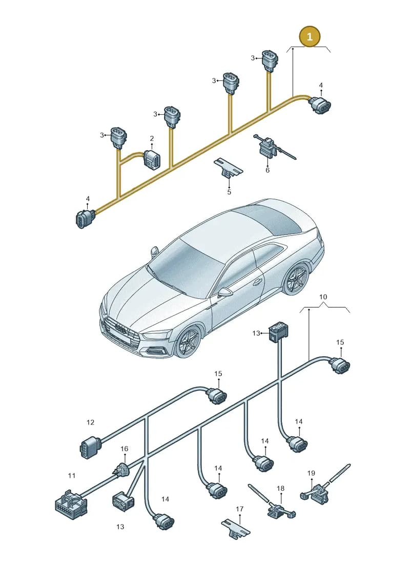 8W6971095D — Audi RS5 Sportback (2017-2025) diagram 897972500, position 1