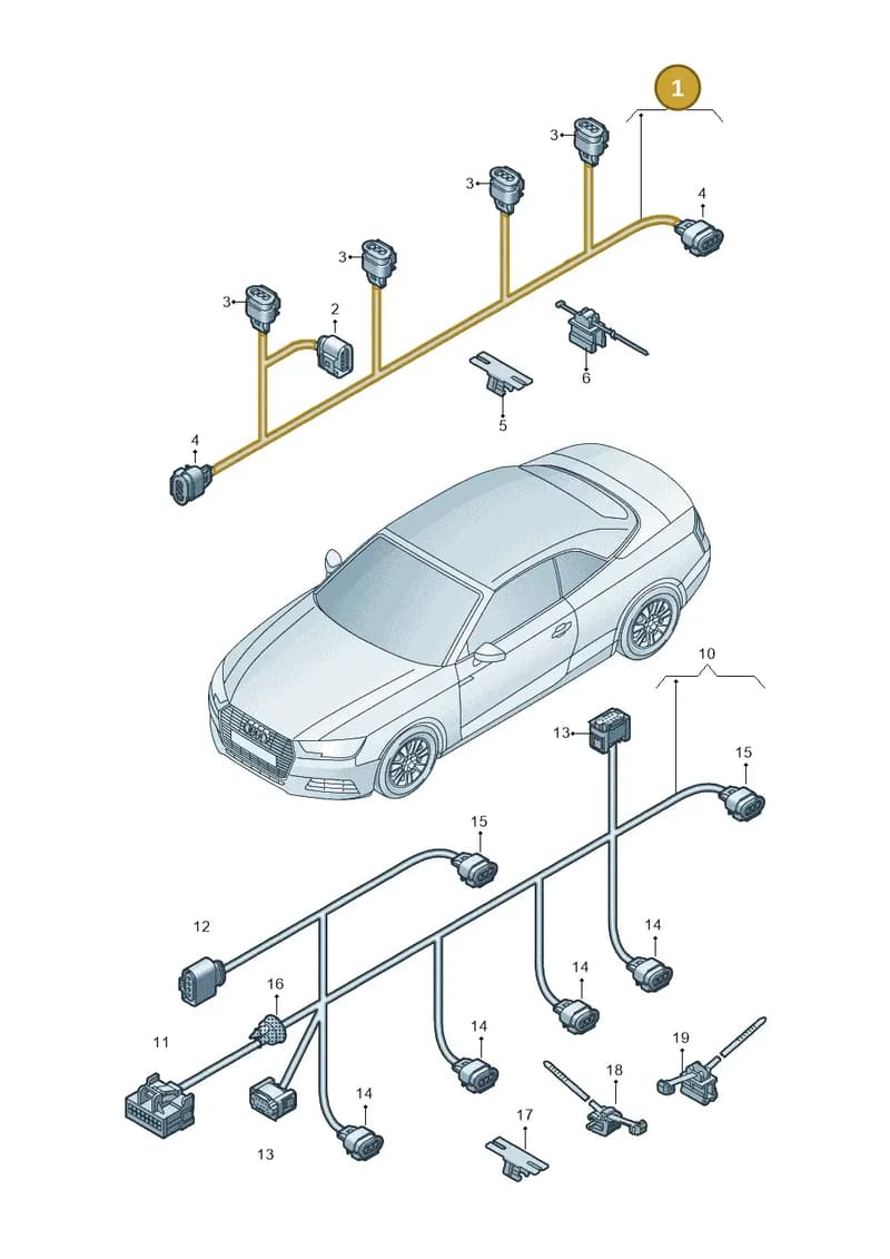 8W6971095J — Audi A5 Cabriolet (2016-2025) diagram 848972500, position 1