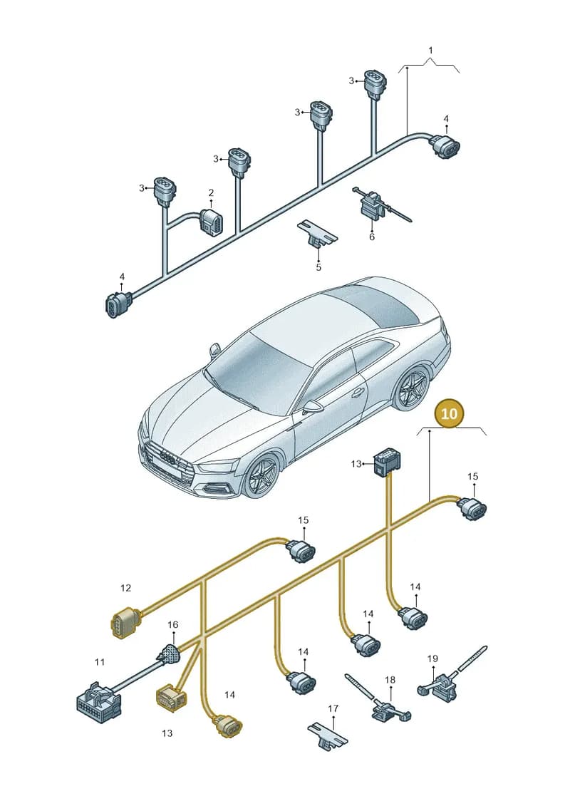 8W6971104AB — Audi RS5 Sportback (2017-2025) diagram 897972500, position 10