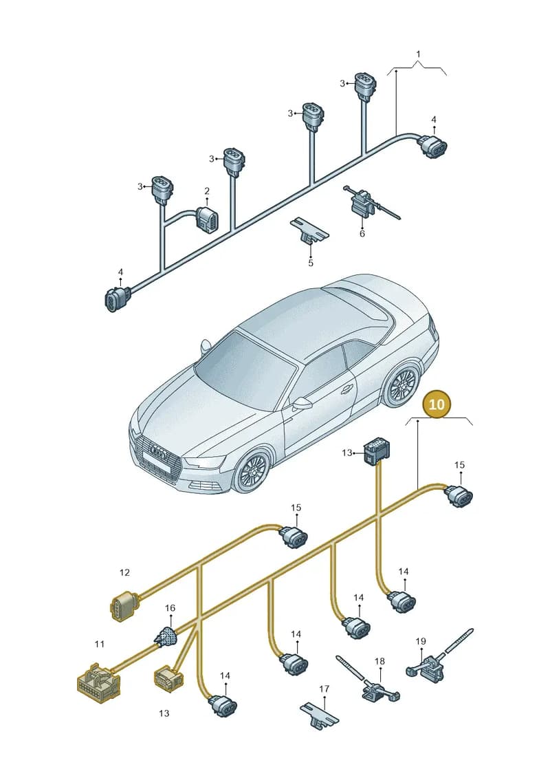 8W6971104M — Audi A5 Cabriolet (2016-2025) diagram 848972500, position 10