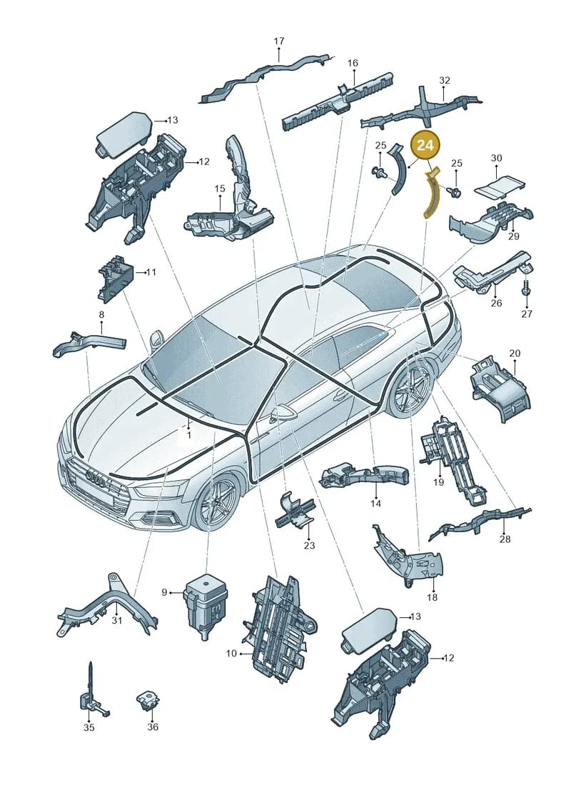 8W69718224PK — Audi A5 Sportback (2016-2025) diagram 897971080, position 24