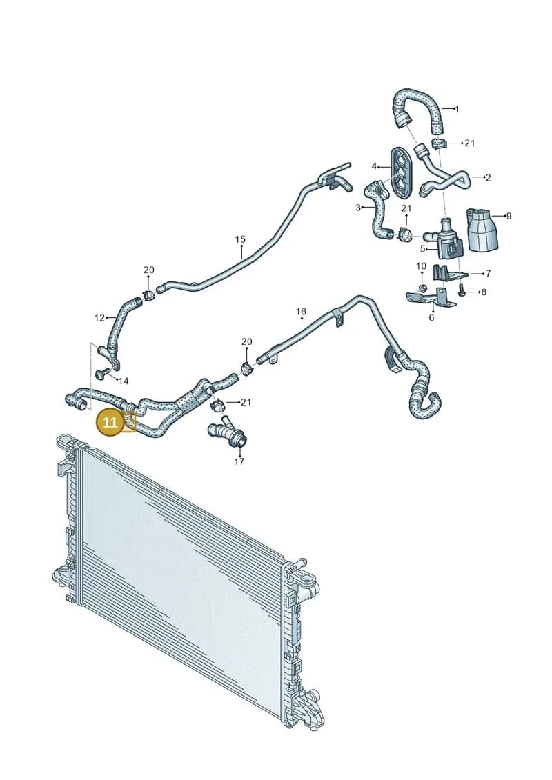 8W7121609A — Audi A5 Cabriolet (2016-2025) diagram 848121112, position 11