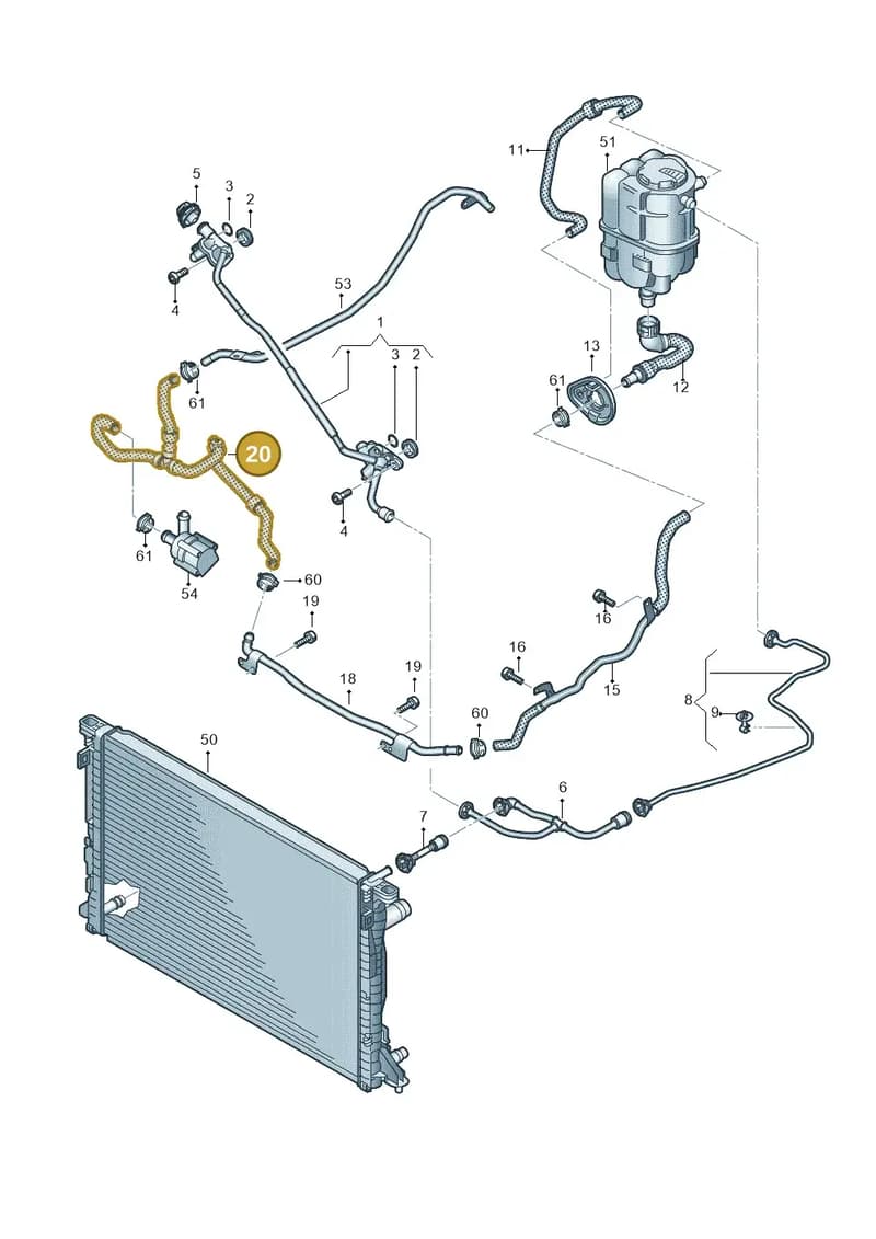 8W7122096 — Audi A5 Cabriolet (2016-2025) diagram 848121047, position 20
