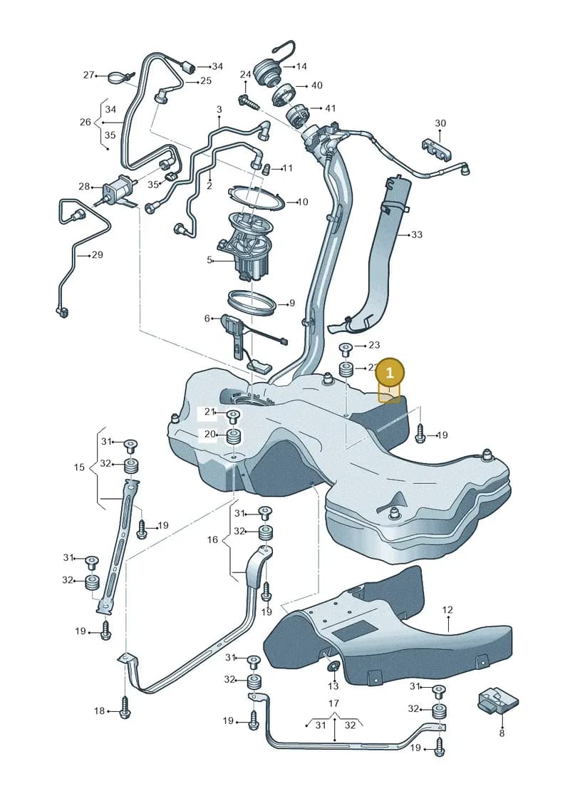 8W7201060AA — Audi A5 Cabriolet (2016-2025) diagram 897201150, position 1