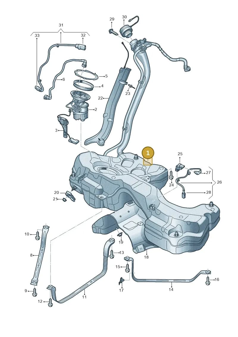 8W7201060M — Audi A5 Cabriolet (2016-2025) diagram 849201025, position 1