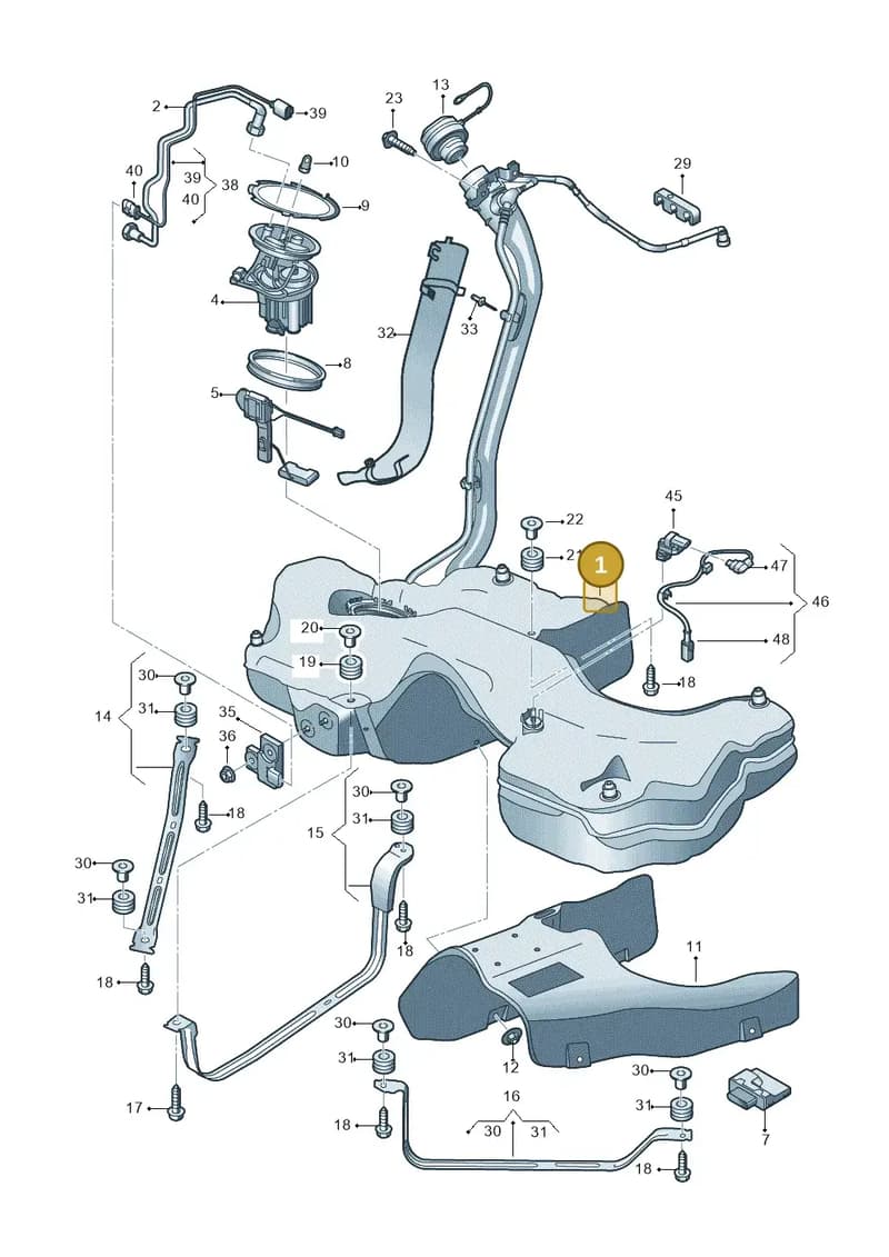 8W7201060M — Audi A5 Cabriolet (2016-2025) diagram 897201020, position 1