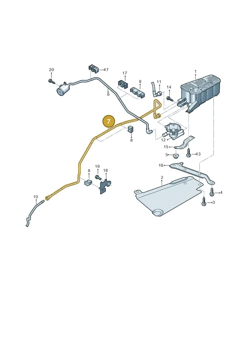 8W7201991A — Audi A5 Cabriolet (2016-2025) diagram 848201820, position 7