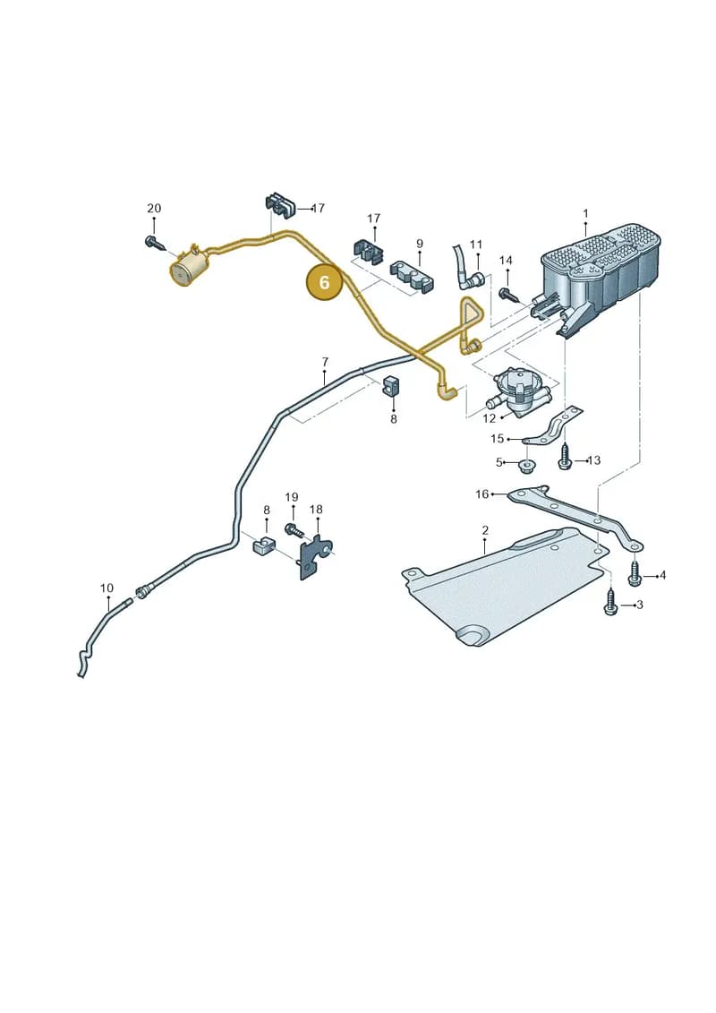 8W7201997C — Audi A5 Cabriolet (2016-2025) diagram 848201820, position 6