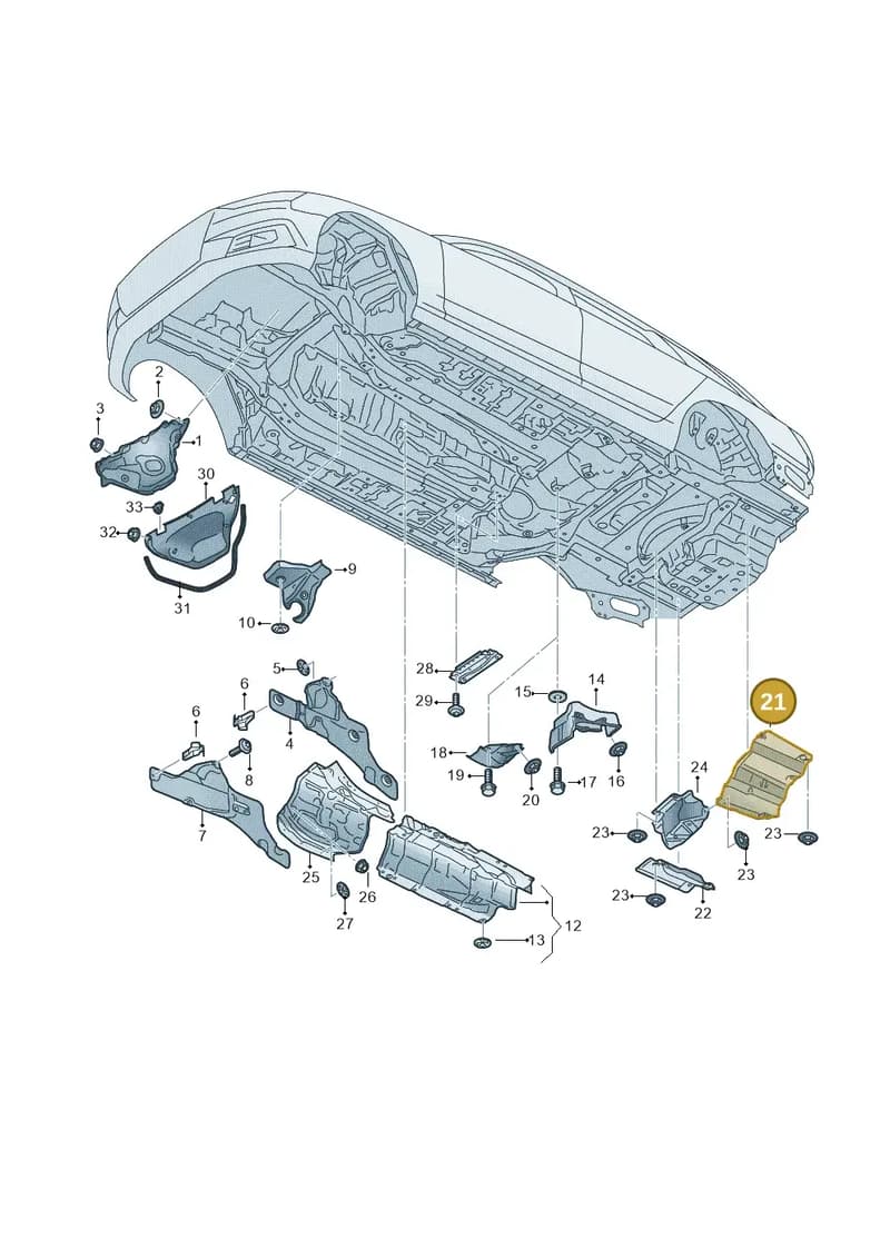 8W7804171 — Audi A5 Cabriolet (2016-2025) diagram 849804000, position 21