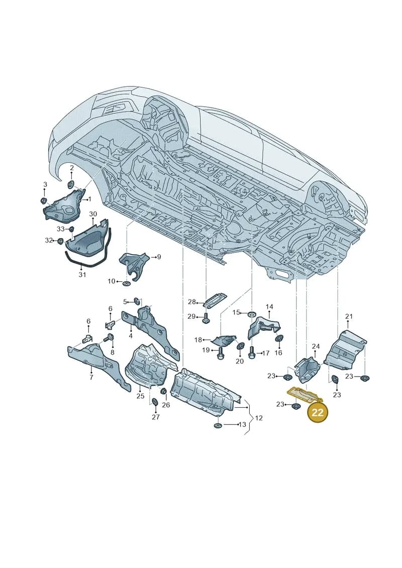 8W7804172 — Audi A5 Cabriolet (2016-2025) diagram 849804000, position 22