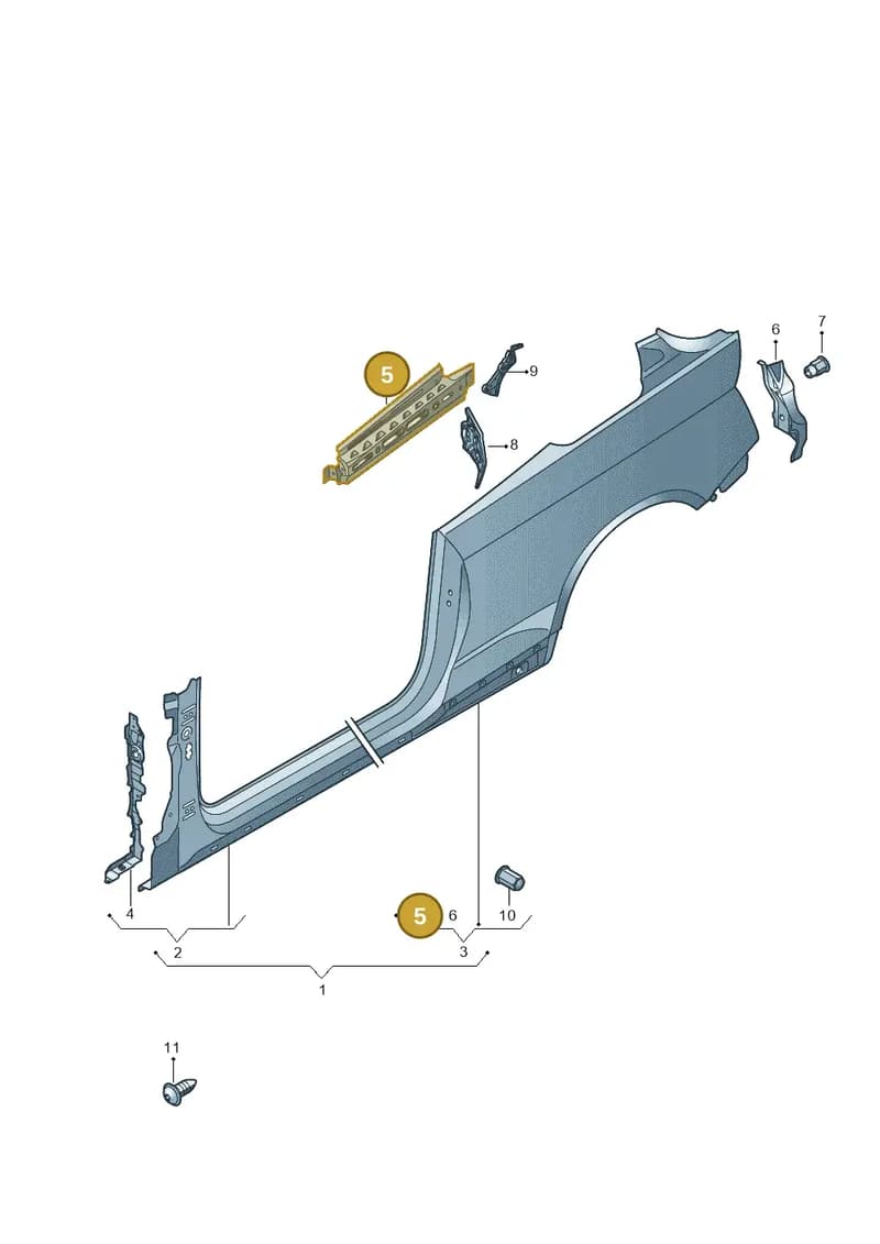 8W7809786 — Audi A5 Cabriolet (2016-2025) diagram 848809500, position 5