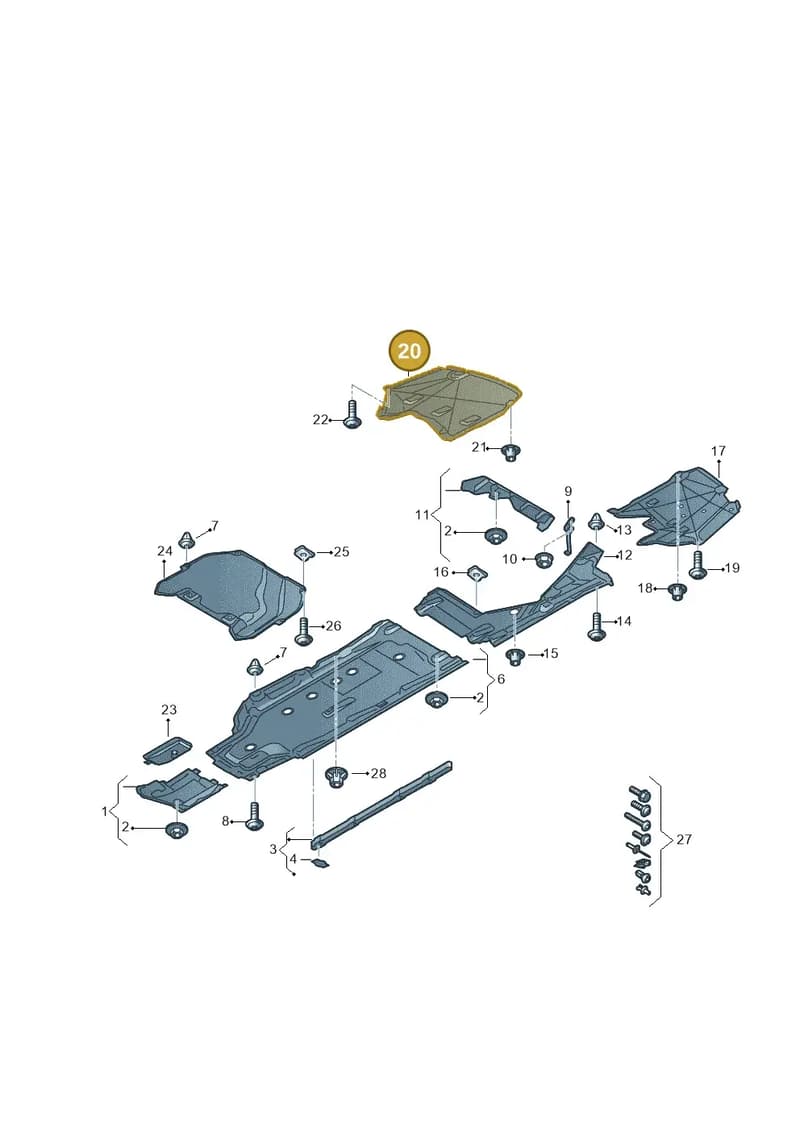 8W7825219 — Audi A5 Cabriolet (2016-2025) diagram 848825000, position 20