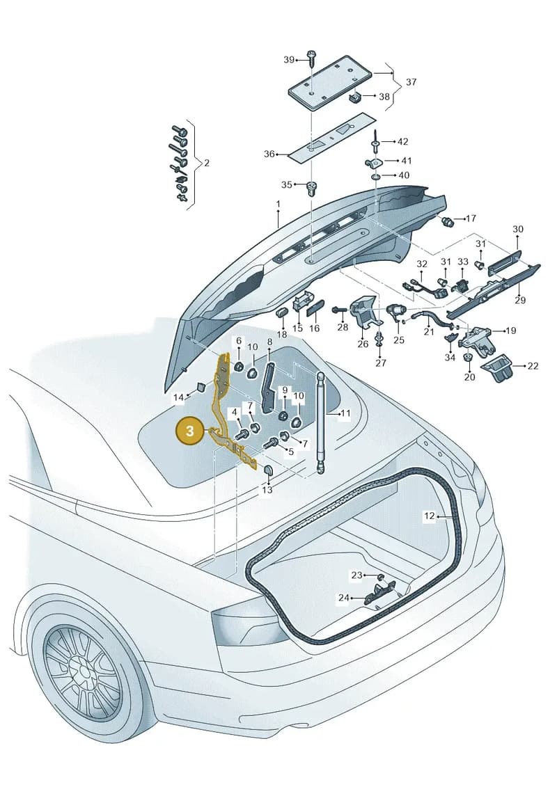 8W7827302 — Audi A5 Cabriolet (2016-2025) diagram 848827000, position 3