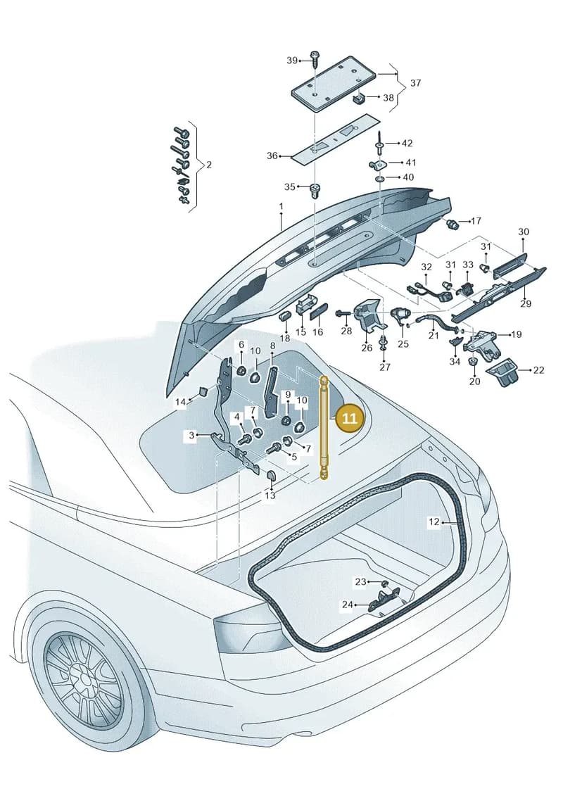 8W7827552B — Audi A5 Cabriolet (2016-2025) diagram 848827000, position 11