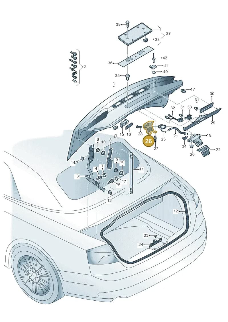 8W7827570 — Audi A5 Cabriolet (2016-2025) diagram 848827000, position 26