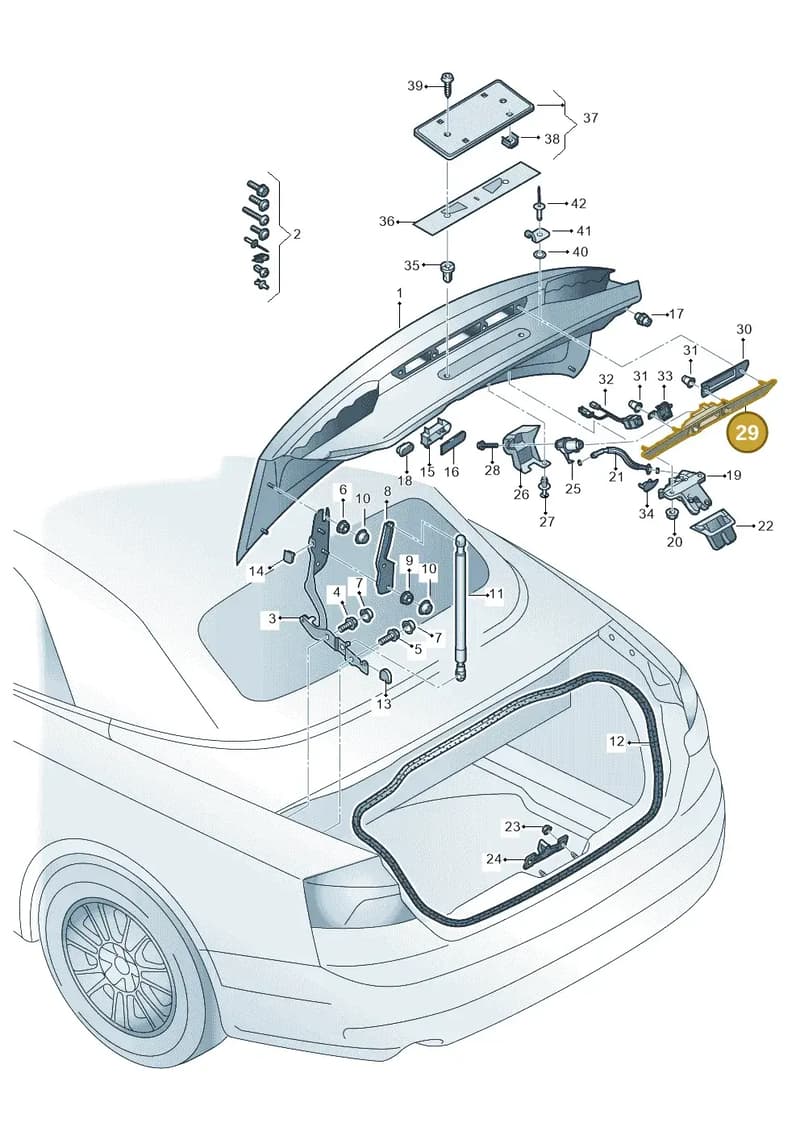 8W7827574B3FZ — Audi A5 Cabriolet (2016-2025) diagram 848827000, position 29