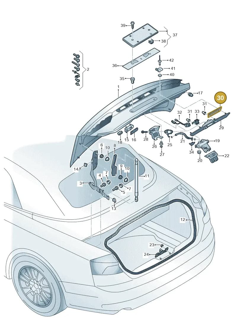 8W7827657A — Audi A5 Cabriolet (2016-2025) diagram 848827000, position 30