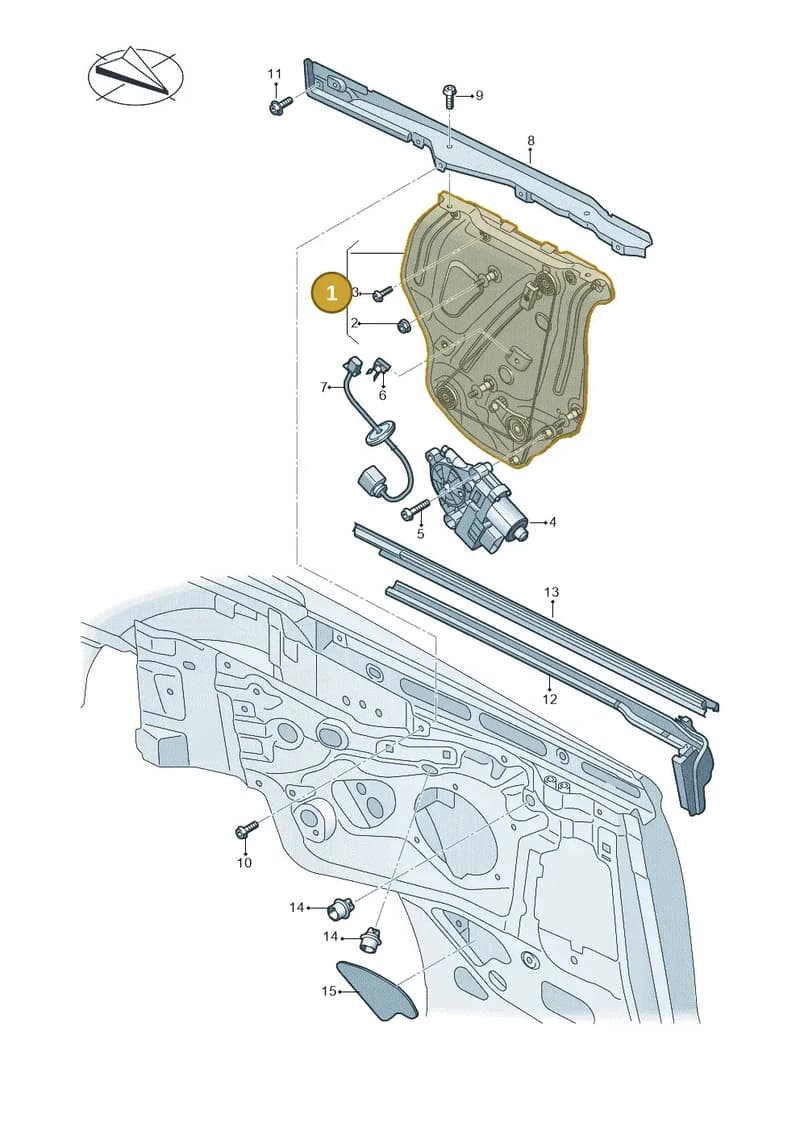8W7839462A — Audi A5 Cabriolet (2016-2025) diagram 848839600, position 1