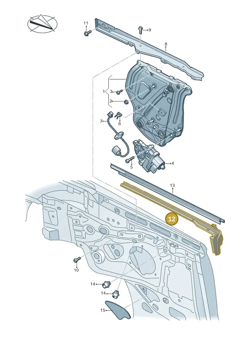 8W7839480B — Audi A5 Cabriolet (2016-2025) diagram 848839600, position 12