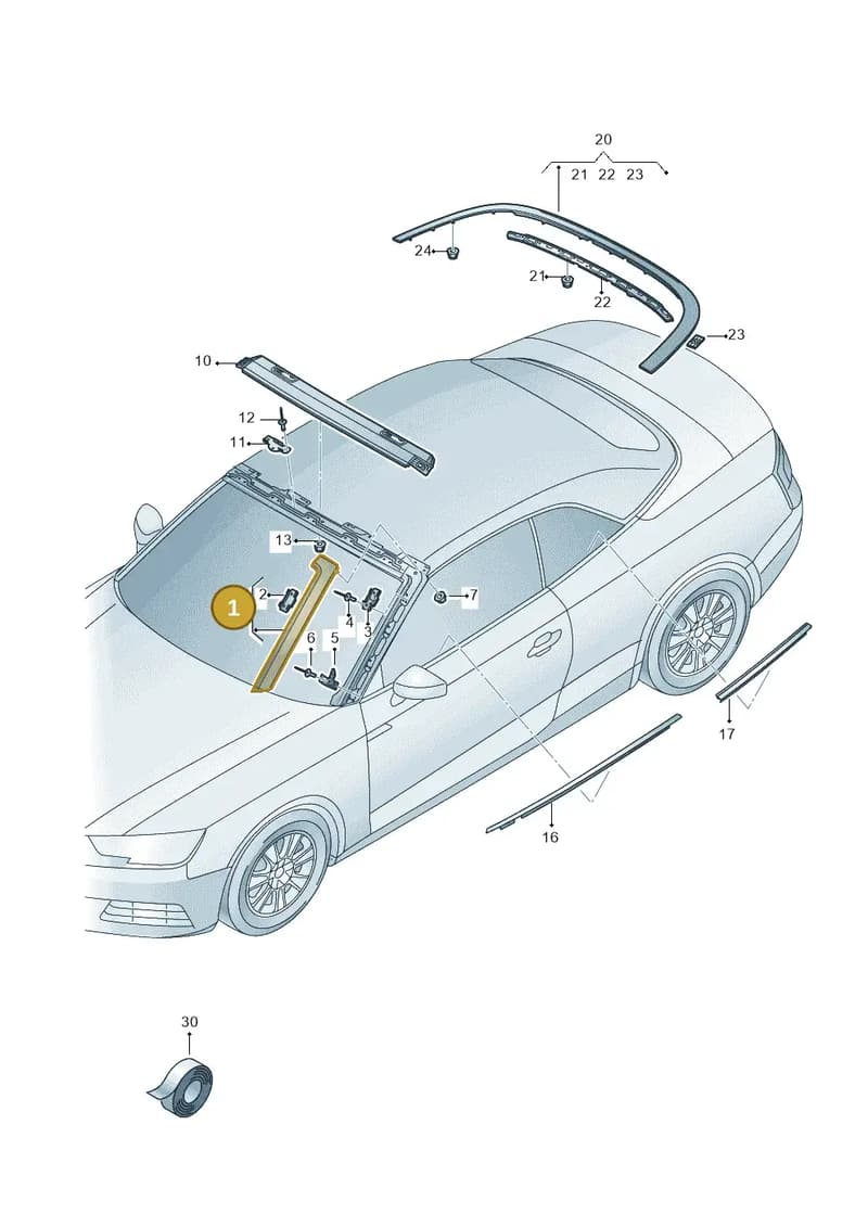 8W7853266B3Q7 — Audi A5 Cabriolet (2016-2025) diagram 848853100, position 1