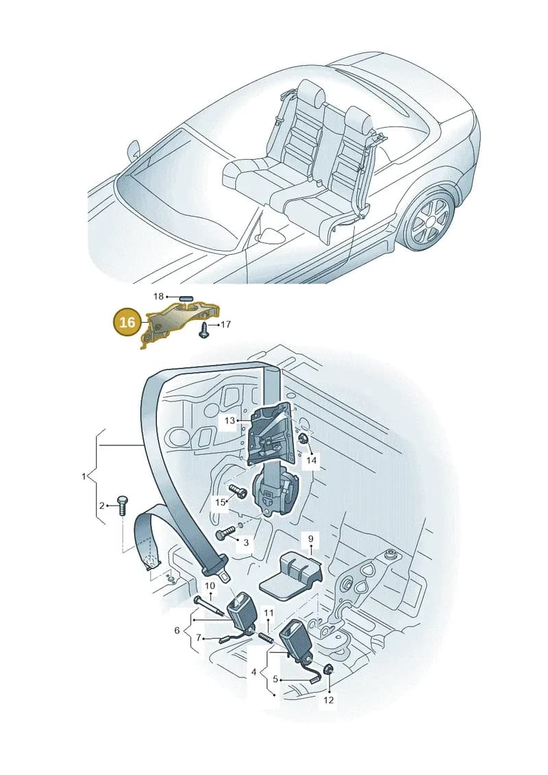8W7857791DS2 — Audi A5 Cabriolet (2016-2025) diagram 848857700, position 16