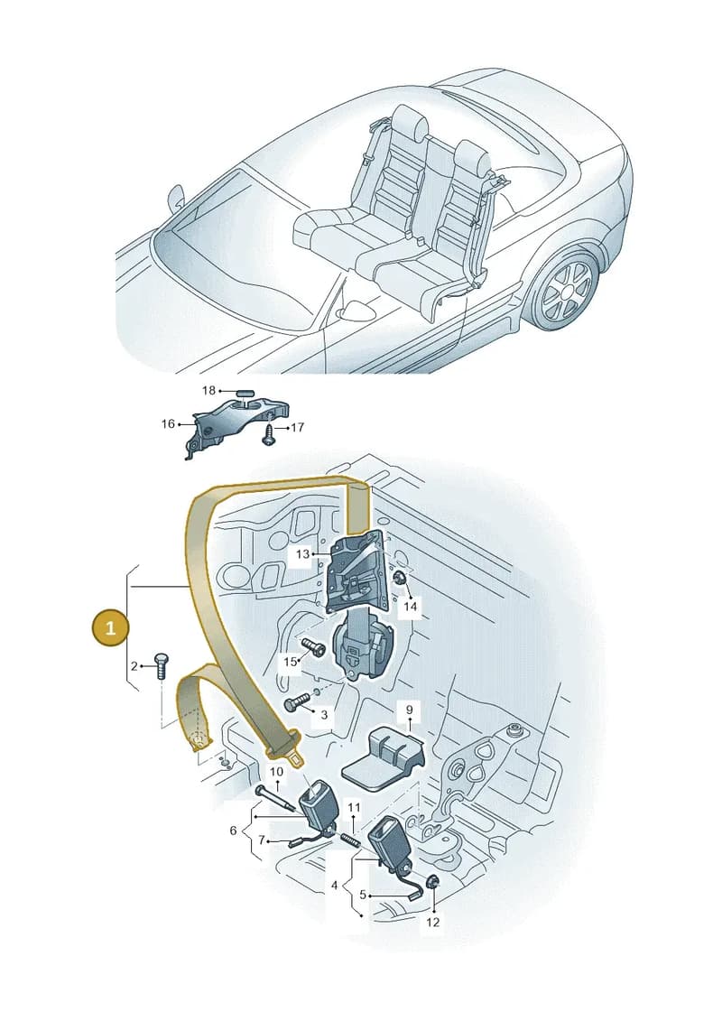 8W7857805AGLE — Audi A5 Cabriolet (2016-2025) diagram 848857700, position 1