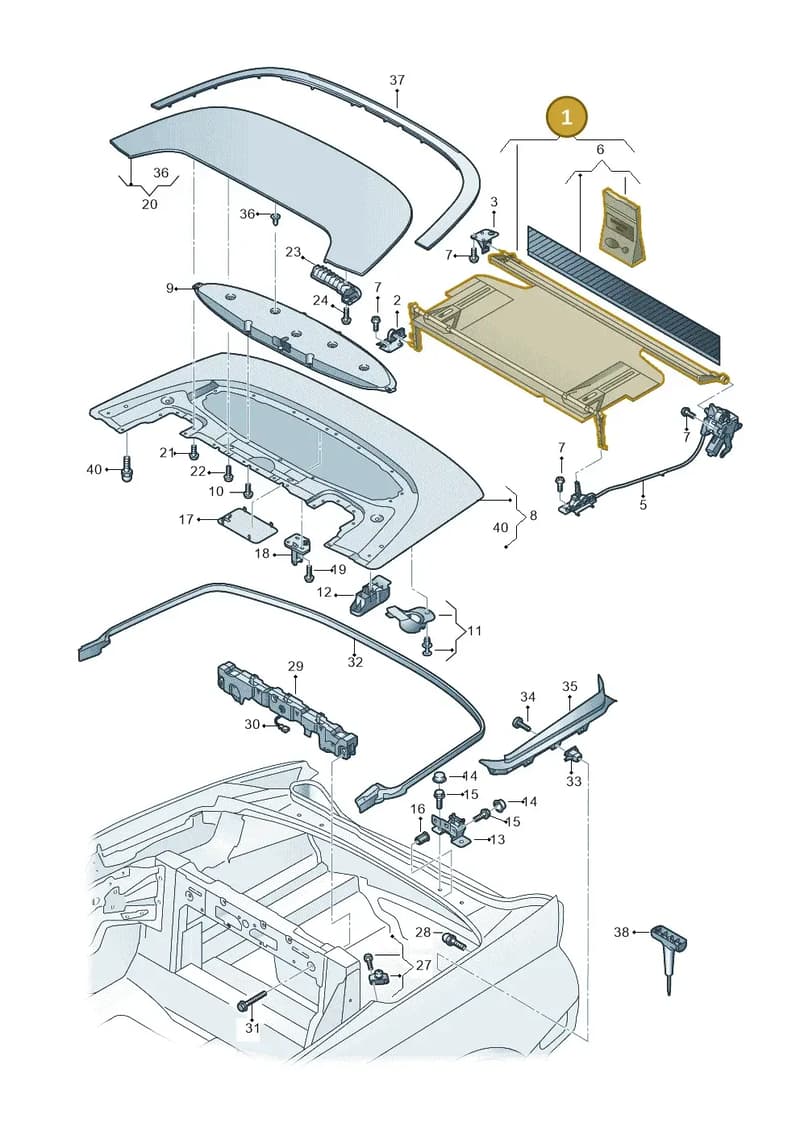 8W7863657 — Audi A5 Cabriolet (2016-2025) diagram 848825500, position 1