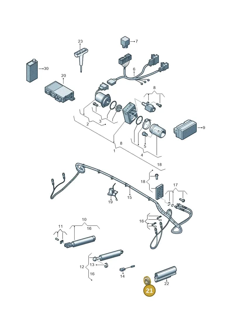 8W7871469 — Audi A5 Cabriolet (2016-2025) diagram 848871020, position 21