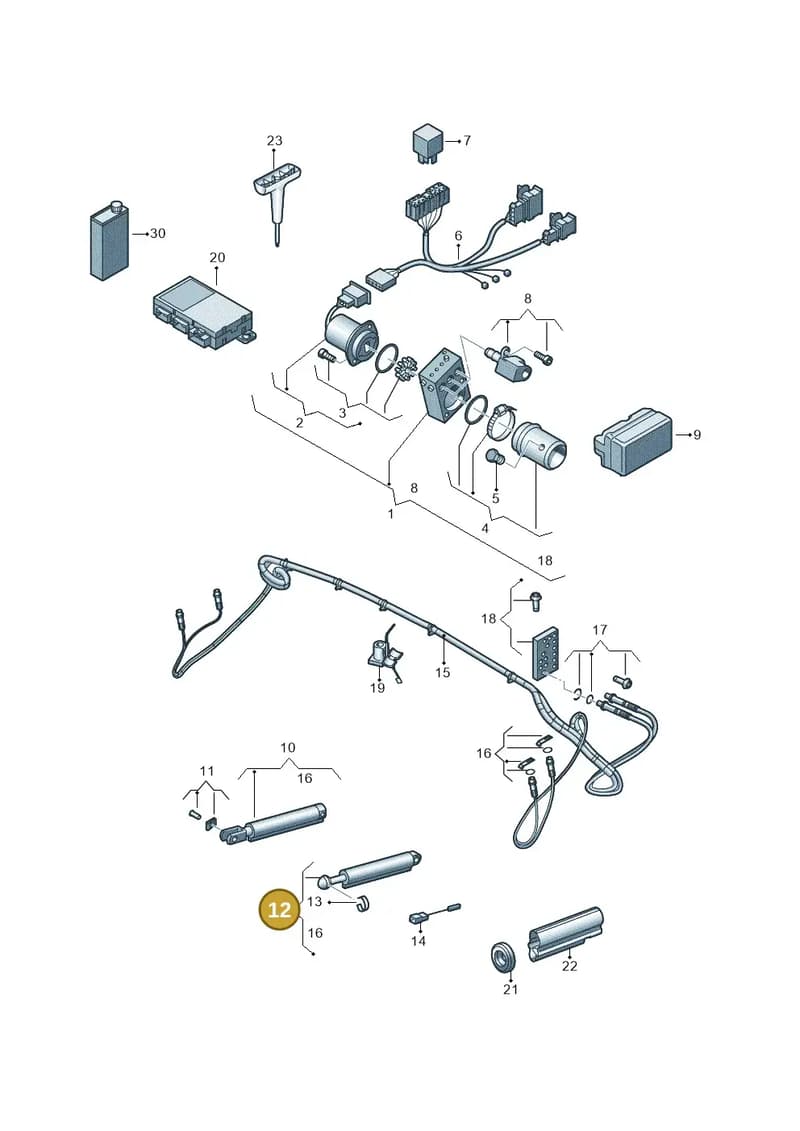 8W7871604 — Audi A5 Cabriolet (2016-2025) diagram 848871020, position 12