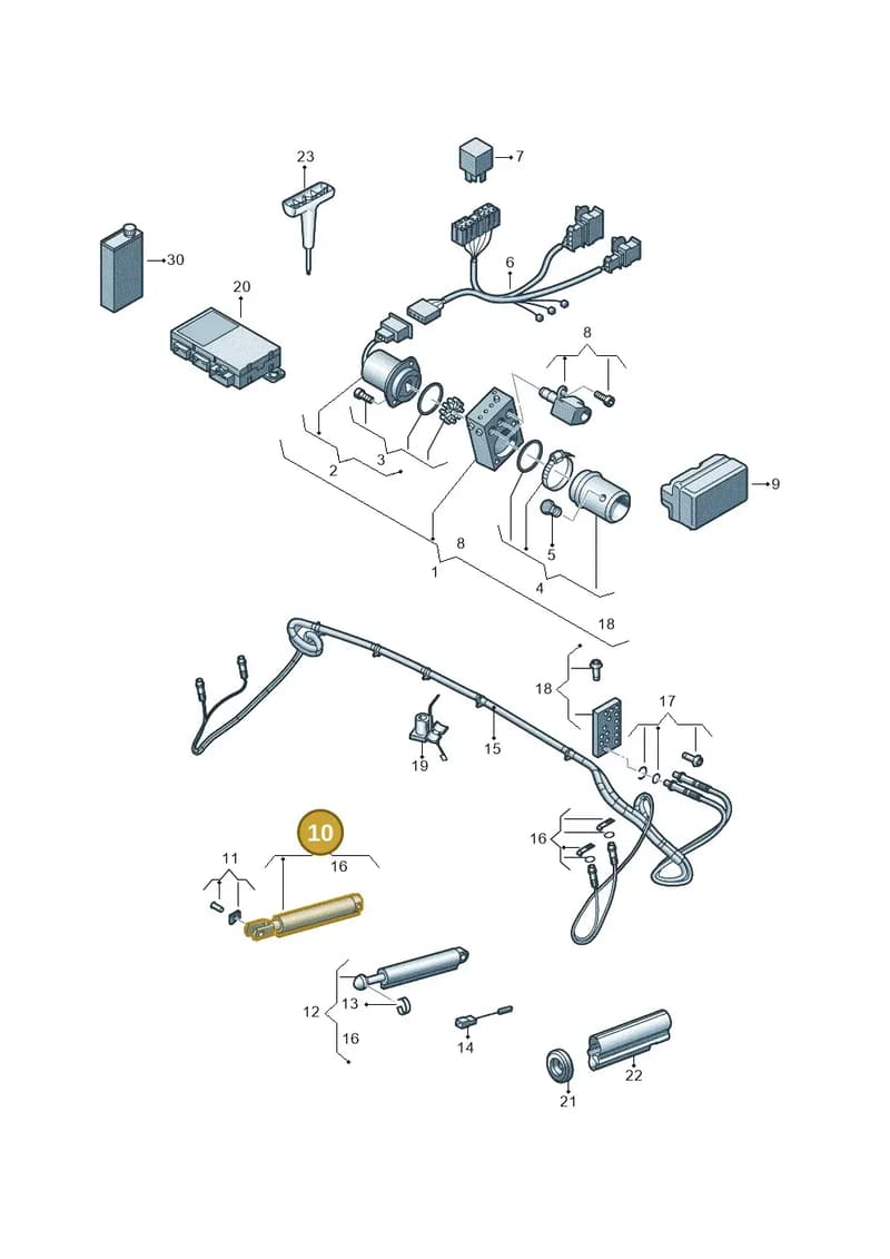 8W7871796 — Audi A5 Cabriolet (2016-2025) diagram 848871020, position 10
