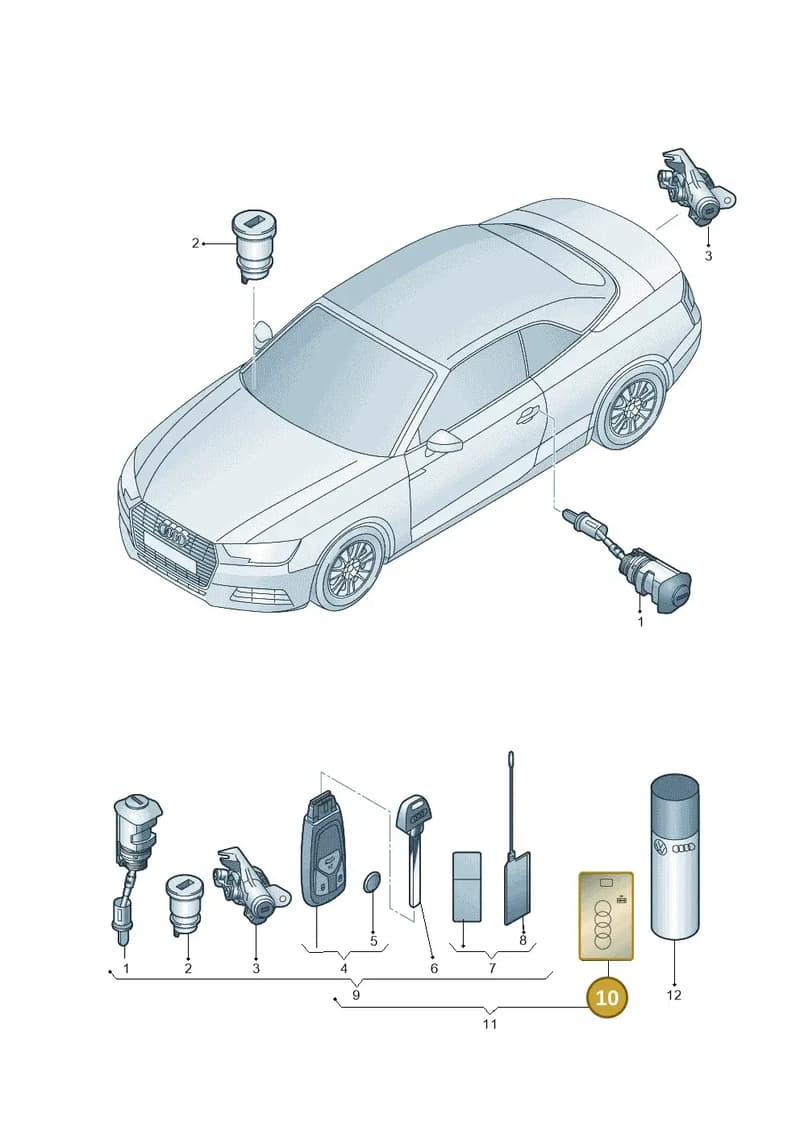 8W7898374CAAIF — Audi A5 Cabriolet (2016-2025) diagram 848837012, position 10
