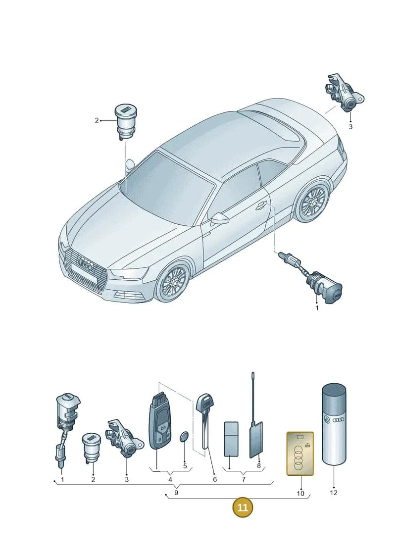 8W7898374NAIF — Audi A5 Cabriolet (2016-2025) diagram 848837100, position 11