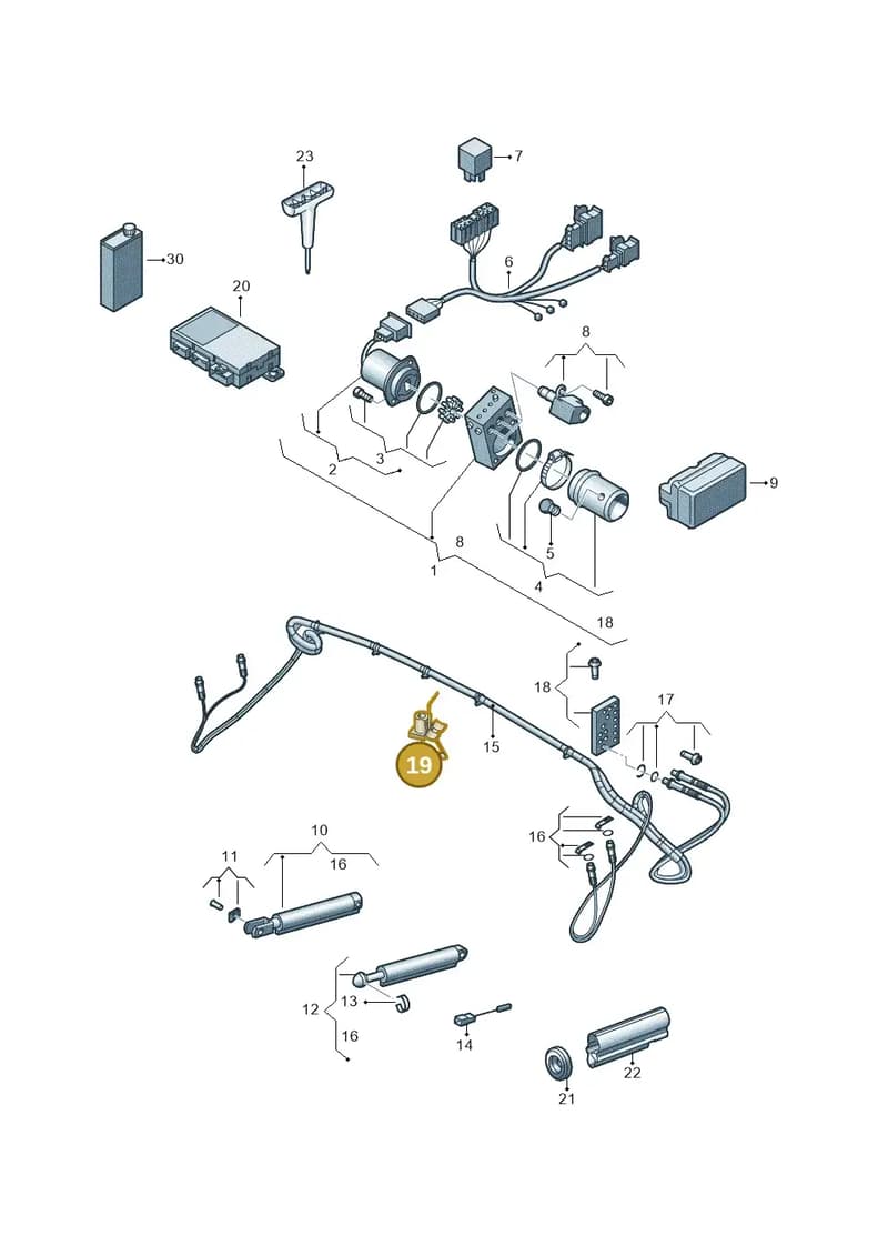 8W7898803 — Audi A5 Cabriolet (2016-2025) diagram 848871020, position 19