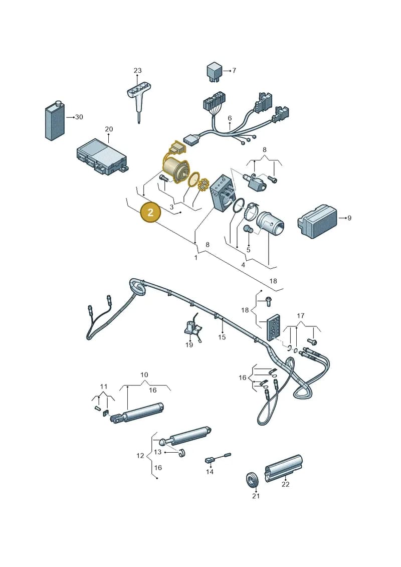 8W7898997 — Audi A5 Cabriolet (2016-2025) diagram 848871020, position 2