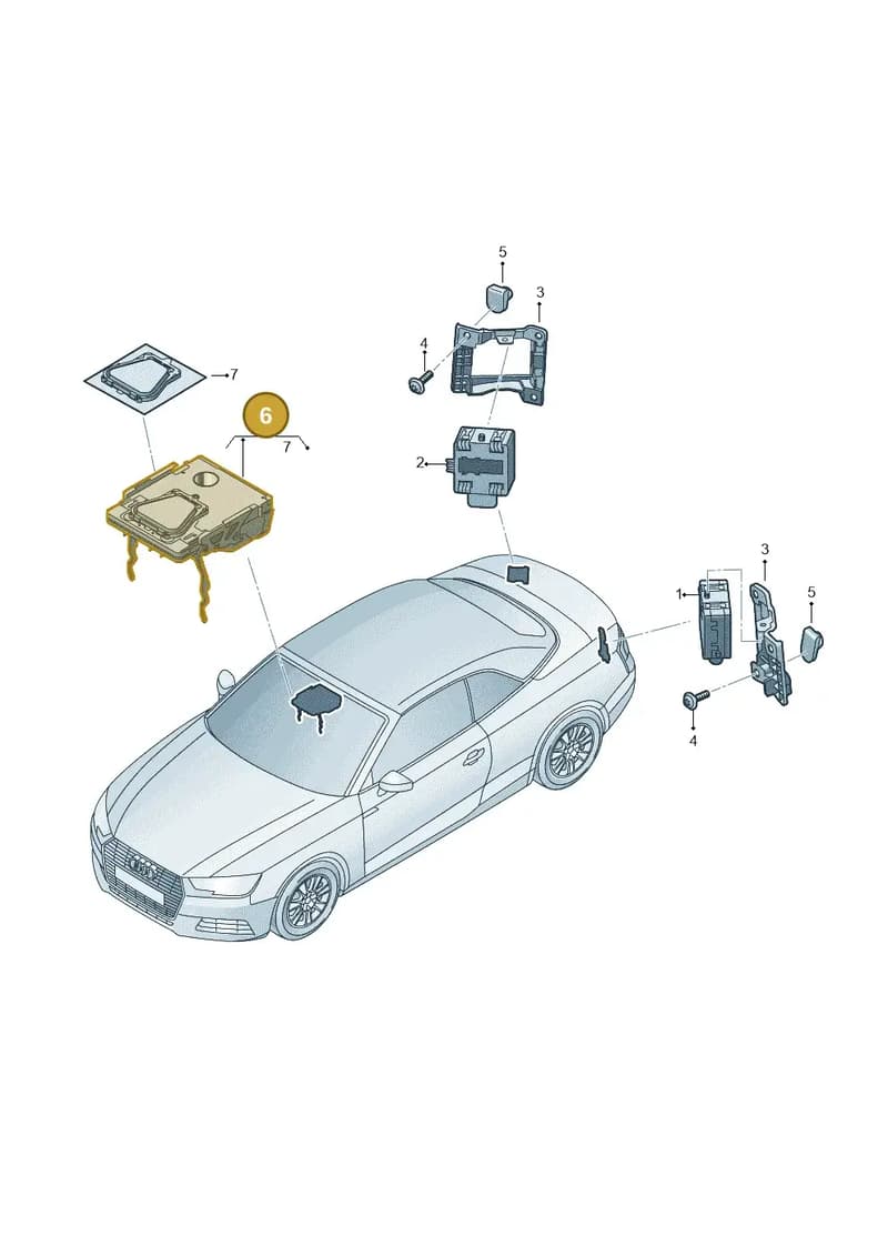 8W7907217C — Audi A5 Cabriolet (2016-2025) diagram 848907350, position 6