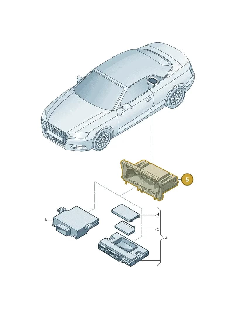 8W7907341 — Audi A5 Cabriolet (2016-2025) diagram 848907000, position 5
